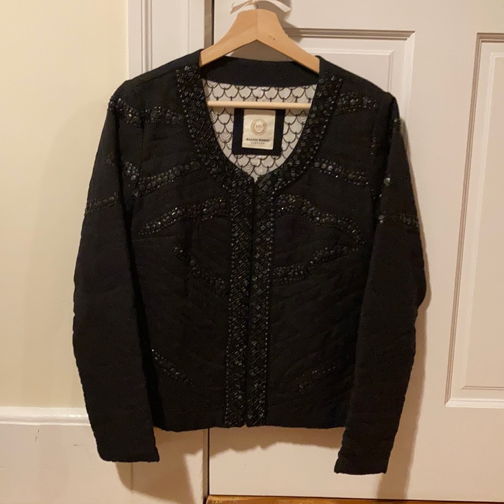 Black embellished light jacket size 10